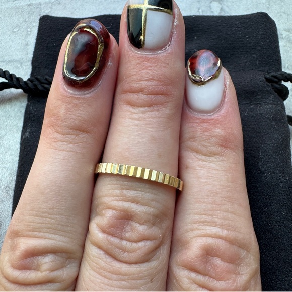 Ring Concierge Fluted Gold Stackable Ring - Picture 2 of 5